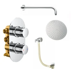 Imogen Concealed Shower Valve, Fixed Shower Head & Overflow Bath Filler