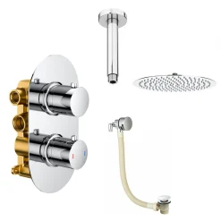 Imogen Concealed Shower Valve, Fixed Shower Head & Overflow Bath Filler