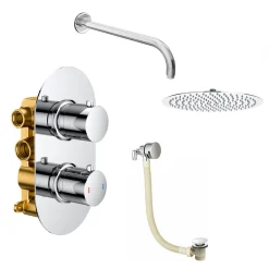 Imogen Concealed Shower Valve, Fixed Shower Head & Overflow Bath Filler