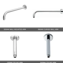 Imogen Concealed Shower Valve, Fixed Shower Head & Overflow Bath Filler