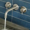 Inox Brushed Stainless Steel Wall Mounted Basin Mixer