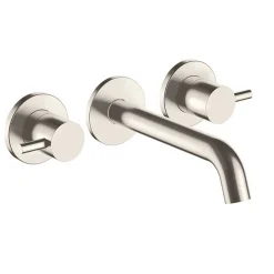 Inox Brushed Stainless Steel Wall Mounted Basin Mixer