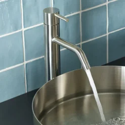 Inox Brushed Stainless Steel Tall Single Lever Basin Mixer