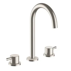 Inox Brushed Stainless Steel 3 Hole Deck Mounted Basin Mixer