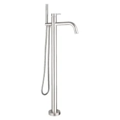 Inox Brushed Stainless Steel Floor Mounted Bath Shower Mixer with Kit
