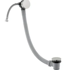 Inox Brushed Stainless Steel Overflow Bath Filler with Click Clack Waste