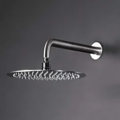 Inox Brushed Stainless Steel Round Wall Shower Arm - 400mm
