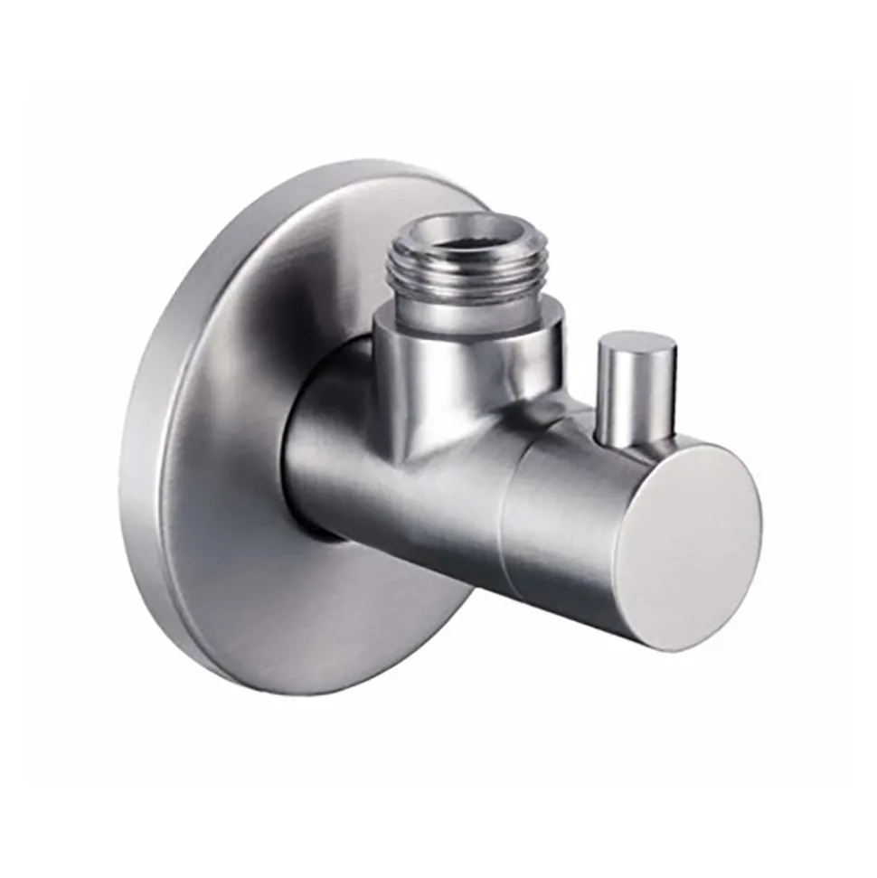 Inox Brushed Stainless Steel Angled Shut Off Valve