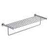 Inox Brushed Stainless Steel Wall Mounted Towel Shelf with Rail - 625mm
