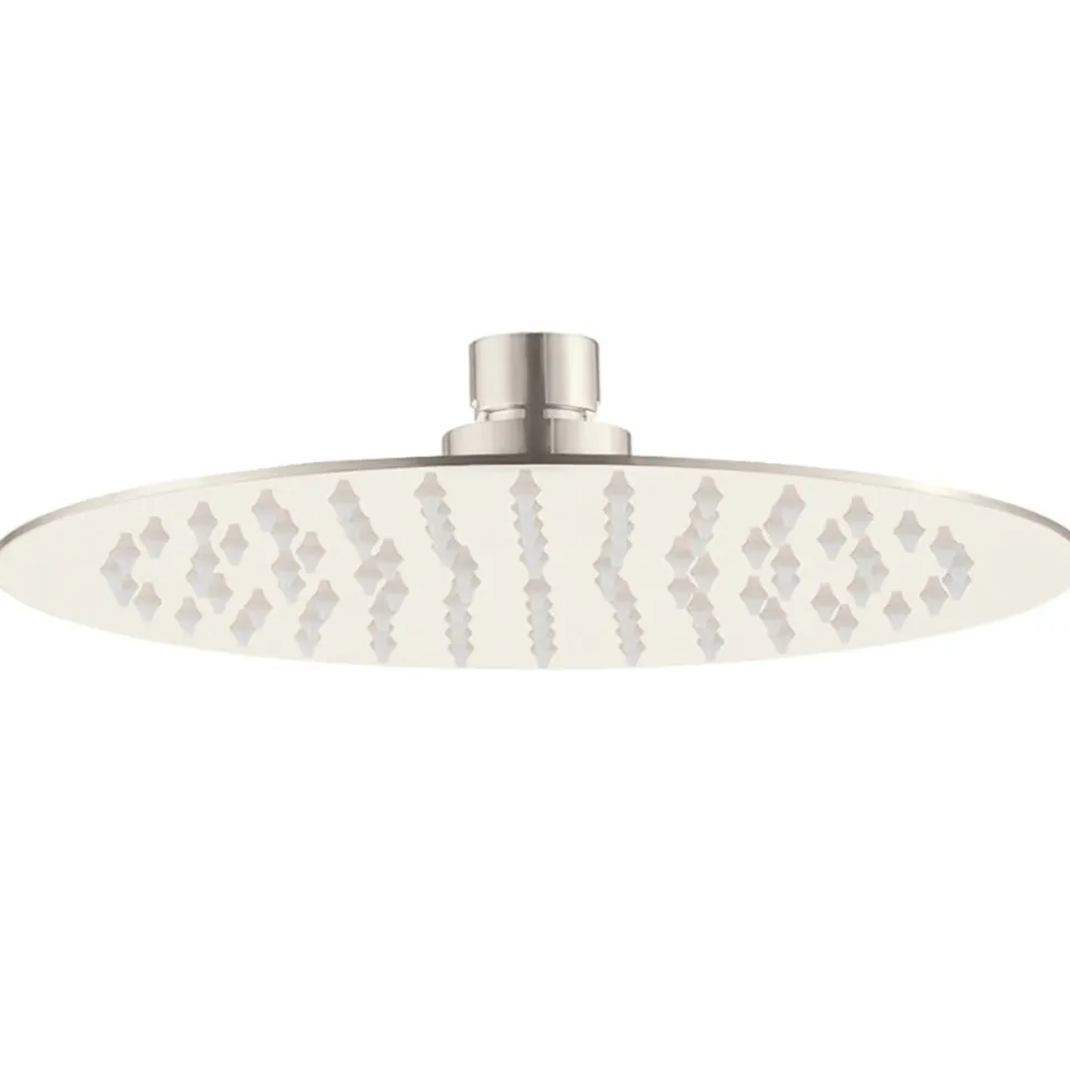 Inox Glide Extra Slim Brushed Stainless Steel Fixed Shower Head - 300mm