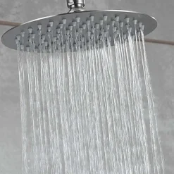 Inox Glide Extra Slim Brushed Stainless Steel Fixed Shower Head - 300mm