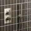 Inox 3 Outlet Concealed Thermostatic Shower Valve - Brushed Stainless Steel