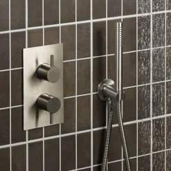 Inox 1 Outlet Concealed Thermostatic Shower Valve - Brushed Stainless Steel