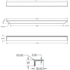 Isla Flat Furniture Handle - 400mm