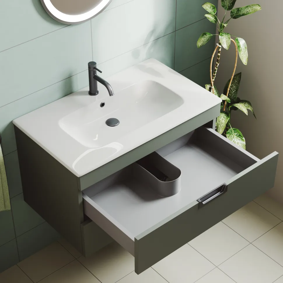 Isla 800mm Wall Hung Vanity Unit & Basin