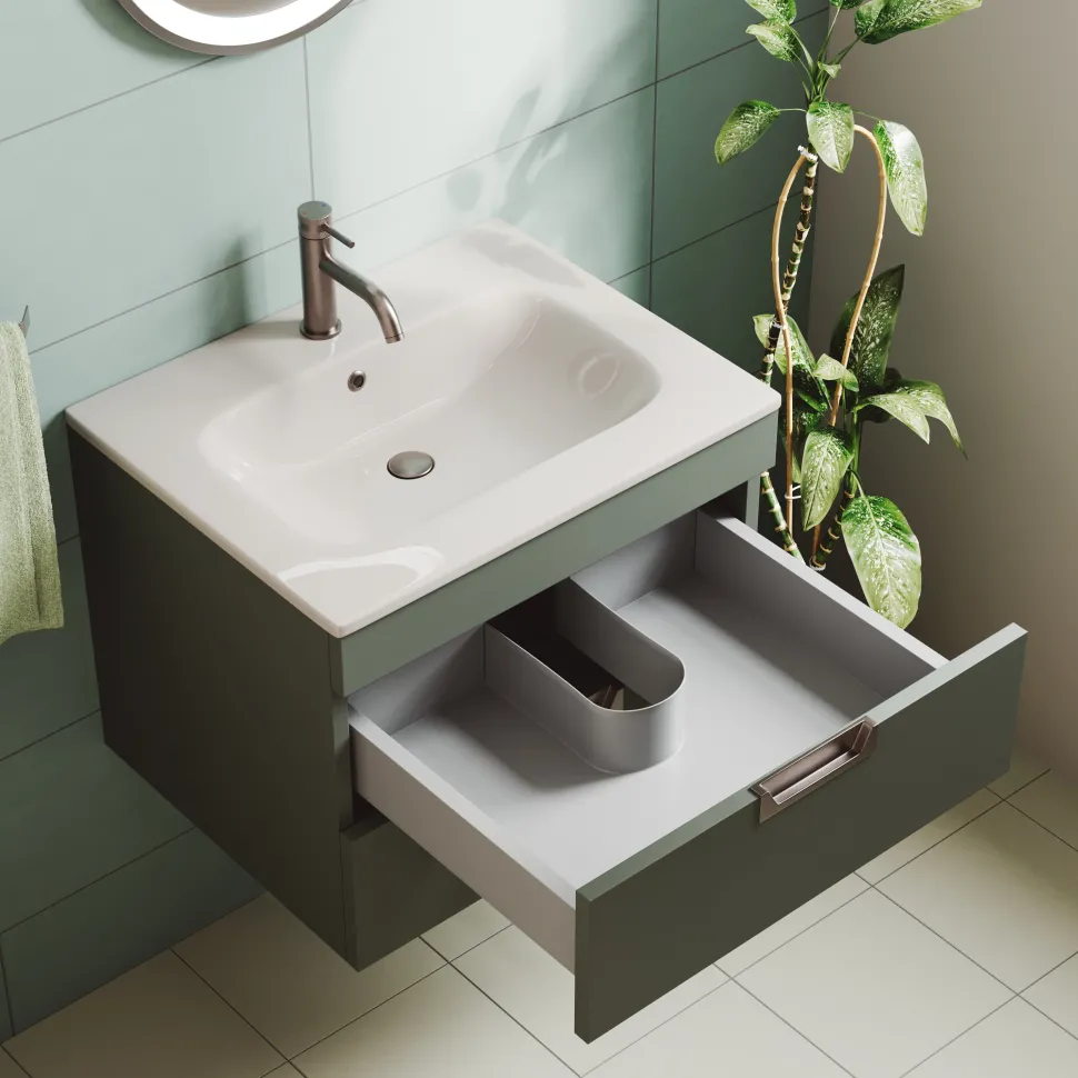 Isla 600mm Wall Hung Vanity Unit & Basin