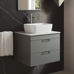 Isla 600mm Wall Hung Vanity Unit & Marble Sintered Stone Countertop