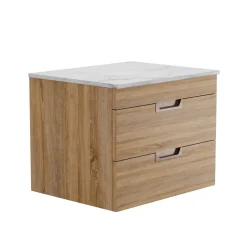 Isla 600mm Wall Hung Vanity Unit & Marble Sintered Stone Countertop