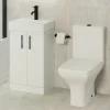 Jack Compact Rimless Toilet & Vanity Unit Bathroom Suite with Matt Black Handles