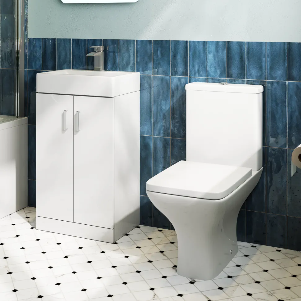 Jack Compact Rimless Toilet & Vanity Unit Bathroom Suite