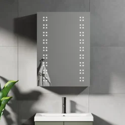 Jack LED Mirrored Cabinet with Demister Pad & Shaver Socket - 500 x 700mm