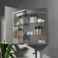 Jack LED Mirrored Cabinet with Demister Pad & Shaver Socket - 500 x 700mm