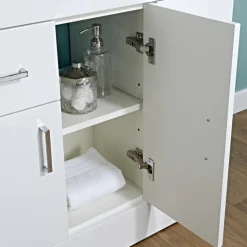Jack Minimalist 800mm White Gloss Floor Standing Vanity Unit & Basin