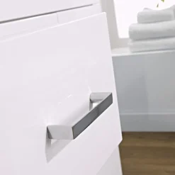 Jack Minimalist 800mm White Gloss Floor Standing Vanity Unit & Basin