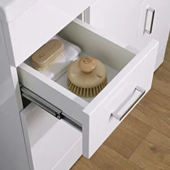 Jack Minimalist 800mm White Gloss Floor Standing Vanity Unit & Basin