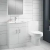 Jack Minimalist 600mm White Gloss Floor Standing Vanity Unit & Basin