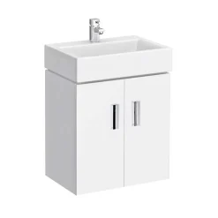 Jack 440mm Wall Mounted Gloss White Vanity Unit & Basin