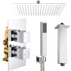James Concealed Shower Valve, Fixed Head & Shower Handset Kit