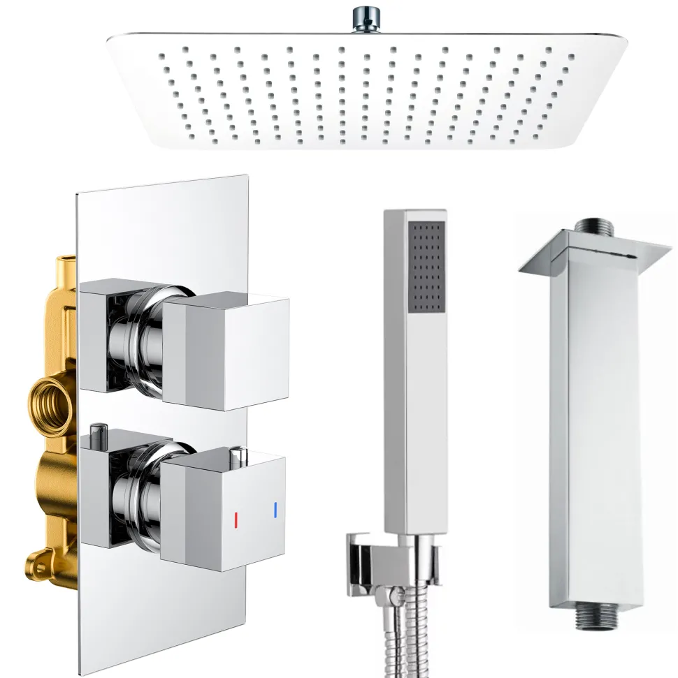 James Concealed Shower Valve, Fixed Head & Shower Handset Kit
