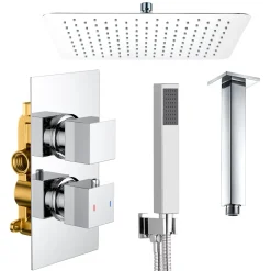 James Concealed Shower Valve, Fixed Head & Shower Handset Kit
