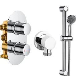 Jemima Concealed Shower Valve, Slide Rail Kit & Overflow Bath Filler