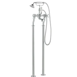 JTP Grosvenor Cross Floor Standing Bath And Shower Mixer Tap With Shower Kit