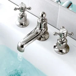 JTP Grosvenor Cross 3 Hole Deck Mounted Basin Mixer Tap