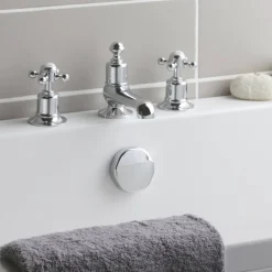 JTP Grosvenor Cross 3 Hole Deck Mounted Bath Filler Tap