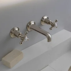 JTP Grosvenor Cross 3 Hole Wall Mounted Basin Mixer Tap
