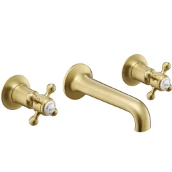 JTP Grosvenor Cross 3 Hole Wall Mounted Basin Mixer Tap