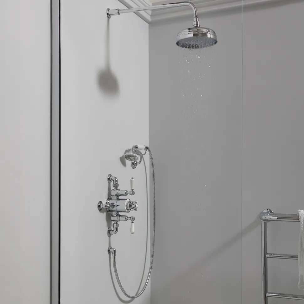 JTP Grosvenor Cross 2 Outlet Exposed Thermostatic Shower Valve with Shower Handset