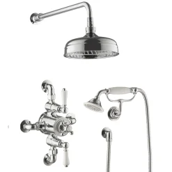 JTP Grosvenor Cross 2 Outlet Exposed Thermostatic Shower Valve with Shower Handset