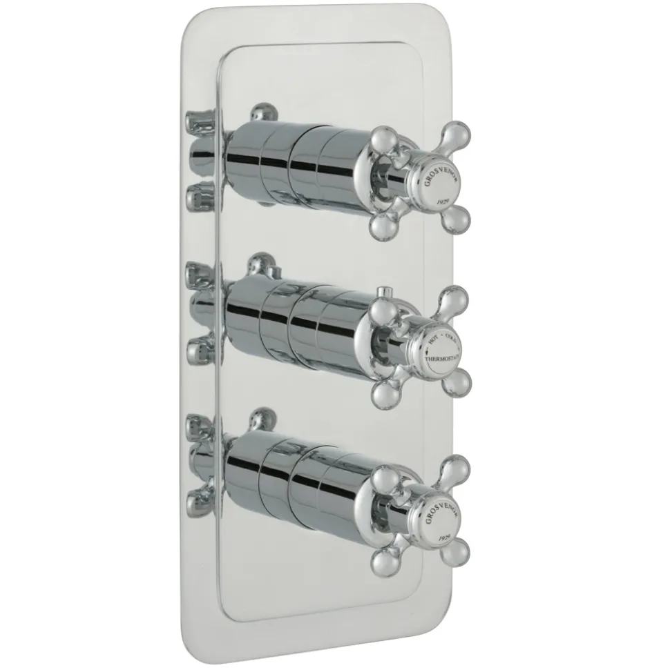JTP Grosvenor Cross Vertical Concealed 3 Outlet Shower Valve