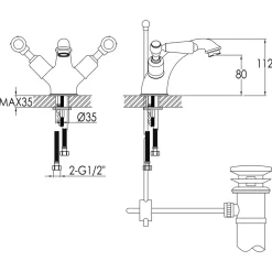 JTP Grosvenor Lever Basin Mixer Tap With Waste