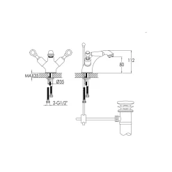 JTP Grosvenor Lever Basin Mixer Tap With Waste
