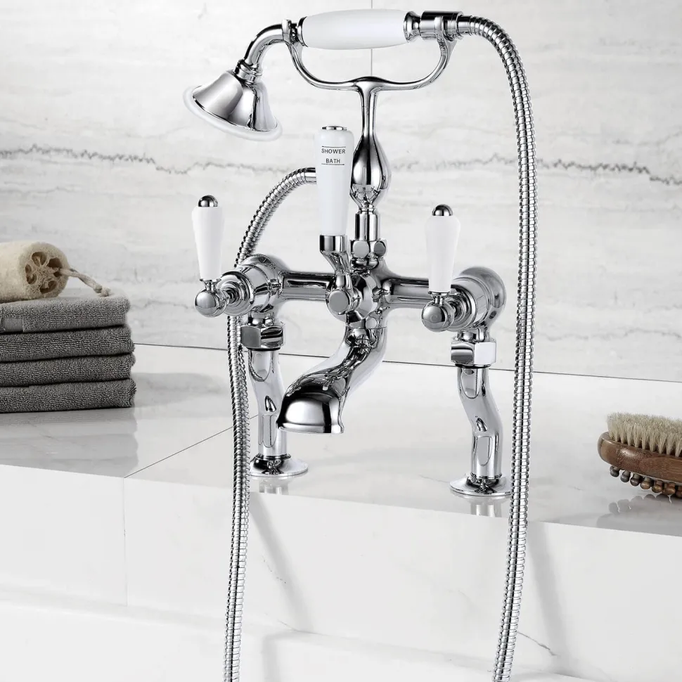 JTP Grosvenor Lever Deck Mounted Bath Shower Mixer With Kit