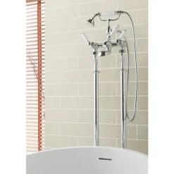 JTP Grosvenor Lever Floor Standing Bath And Shower Mixer Tap With Shower Kit
