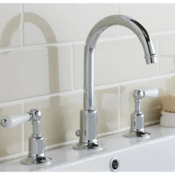 JTP Grosvenor Lever 3 Hole Basin Mixer Tap
