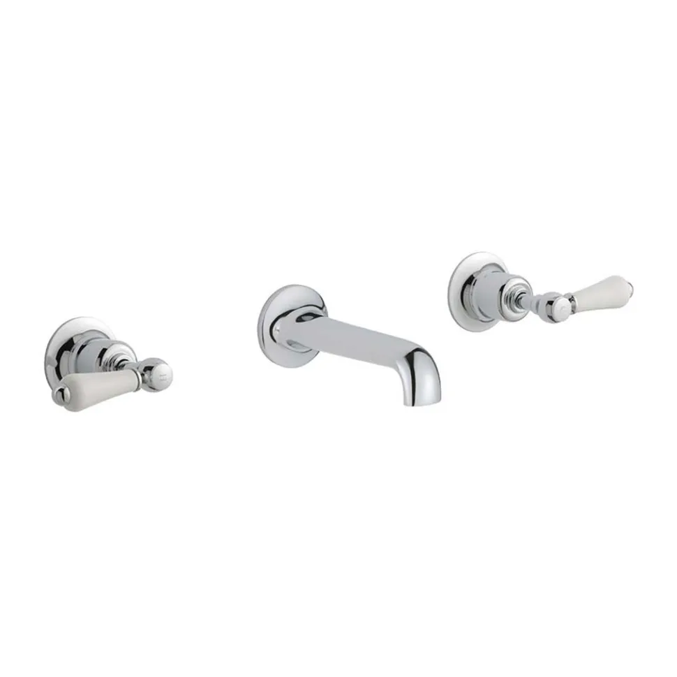 JTP Grosvenor Lever 3 Hole Wall Mounted Basin Mixer Tap