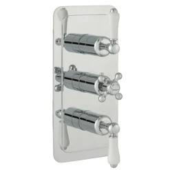 JTP Grosvenor Lever Vertical Concealed 2 Outlet 3 Control Shower Valve
